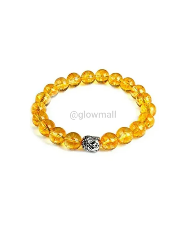 Divine Energy Combo: Natural Citrine Bracelet + Black Square Pendant Necklace - Image 2