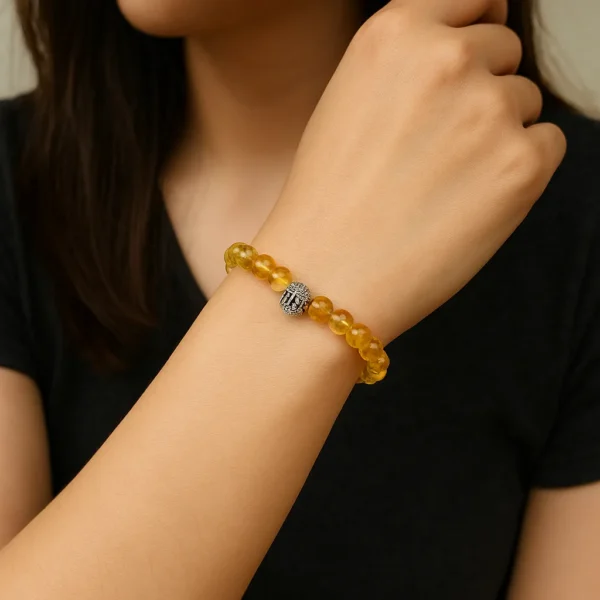 Citrine Crystal Yellow Stone Healing Bracelet for Positive Energy and Wealth – Glow Mall