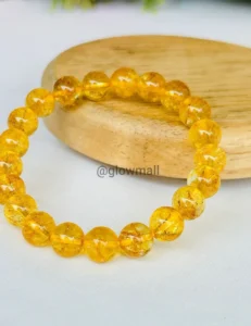 Citrine Crystal Yellow Stone Bracelet for Men & Women | Natural Energy Booster | Glow Mall – Dil Se, Aapke Liye