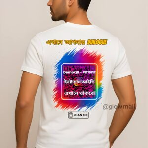 Instagram QR Code T-Shirt with Bengali Dialogue | Custom Social Media Tee | Glow Mall - Dil Se, Aapke Liye