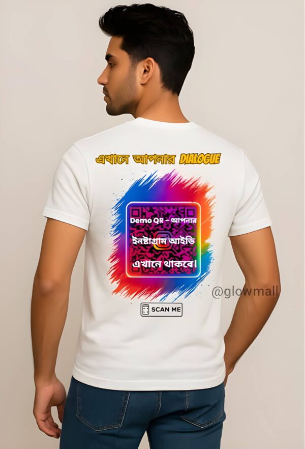 Instagram QR Code T-Shirt with Bengali Dialogue | Custom Social Media Tee | Glow Mall - Dil Se, Aapke Liye