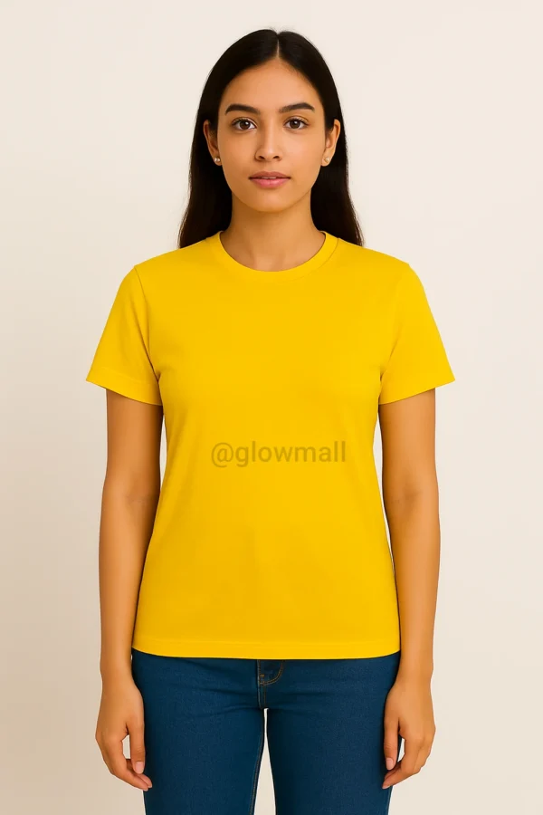 Customized Yellow T-Shirt for Women with Instagram QR Code & Dialogue – Glow Mall