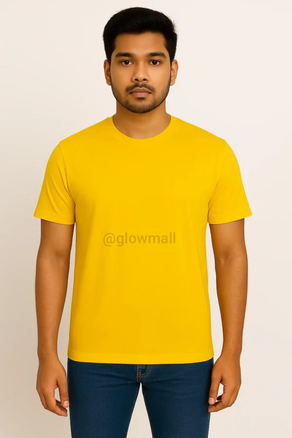 Customized Yellow T-Shirt for Men with Instagram QR Code & Dialogue – Glow Mall