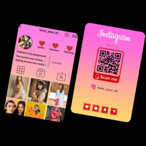 Instagram Profile ID Card - Sublimation Printed Custom Social Media Visiting Card | Premium Waterproof Bio Link Visiting Card