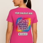 Pink Insta QR Code T-Shirt with Custom Dialogue | Social Media Tee for Men & Women | Glow Mall - Dil Se, Aapke Liye