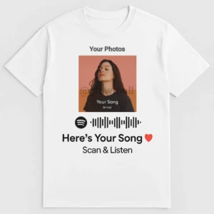 Customized Spotify Song T-shirt – Premium Quality QR Code Music Tee
