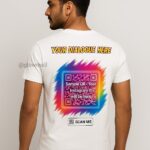 Insta QR Code Printed T-Shirt with Hindi Dialogues | Scan & Follow Profile | Trendy Social Media Tee