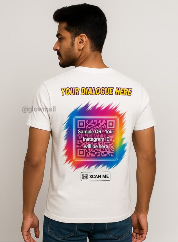 Instagram QR Code Printed T-Shirt with Hindi Dialogues | Scan & Follow Profile | Trendy Social Media Tee