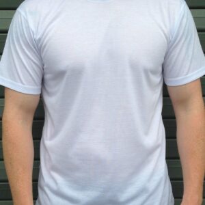 A classic plain white round-neck t-shirt for men from the Glow Mall brand, a versatile wardrobe staple available for online purchase in India.