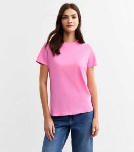 Glow Mall Girls’ Plain Polyester T-Shirt – 160 GSM – Bright Pink, White, Yellow, Blue – S to XL – Crew Neck Half Sleeve