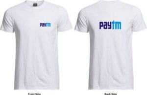 Paytm Logo Printed T-Shirt for Staff & Merchants | White Polyester Corporate Uniform