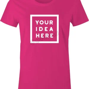 A plain pink unisex t-shirt from Glow Mall, serving as a blank canvas for personalized custom printing with any customer-provided logo or design.