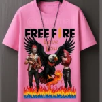 Glow Mall Free Fire Graphic Printed T-Shirt for Men & Girls | Unisex Polyester Gamer Tee (160 GSM)