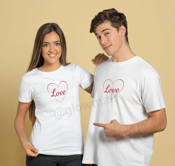 Classic Love, Timeless Style! | "Love" Matching T-Shirt Set for Couples | Perfect Anniversary Gift