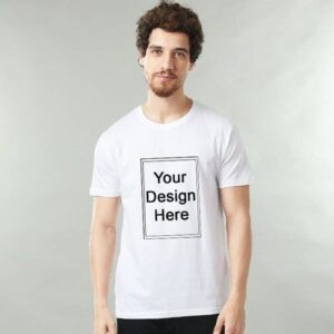 Glow Mall Men’s Custom Printed Polyester T-Shirt – 160 GSM – White, Pink, Yellow, Blue – Print Your Own Design