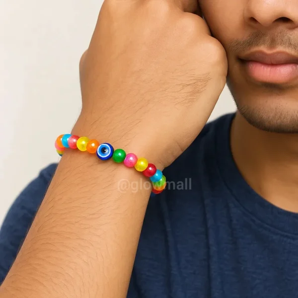 Multicolor Pearl & Evil Eye Protection Bracelet for Men and Women – Glow Mall Spiritual Jewelry