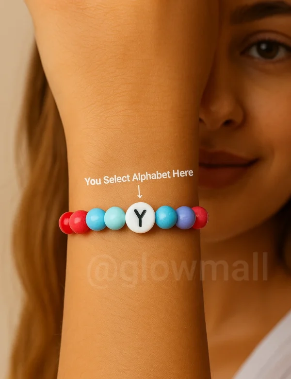 Multi-Color Alphabet Custom Beads Bracelet – Glow Mall Personalized Gift