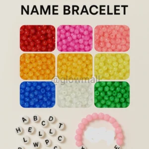 Customized Multi-Color Metal Beads Bracelet – Personalized Name or Text – Glow Mall Handmade Unisex Jewelry.