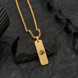 Gold-Plated Om Pendant Necklace by Glow Mall – Unisex Spiritual Jewelry for Daily Wear and Gifting