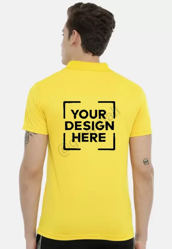 A plain yellow unisex t-shirt from Glow Mall, serving as a blank canvas for personalized custom printing with any customer-provided logo or design.