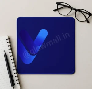 Glow Mall Minimalist ‘V’ Logo Mousepad | Modern Office & Gaming Desk Mat