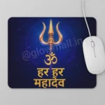 Glow Mall Har Har Mahadev Mousepad | Lord Shiva Trishul & Om Design | Spiritual Desk Accessory