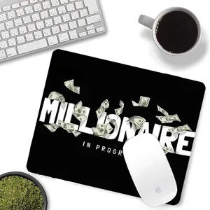 Glow Mall ‘Millionaire in Progress’ Motivational Mousepad | Office & Trading Desk Mat