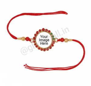 Glow Mall Personalized Meenakari Photo Rakhi | Custom Rakshabandhan Gift
