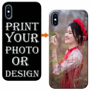 A promotional image showing how a customer's photo is transformed onto a personalized 3D mobile cover from Glow Mall.
