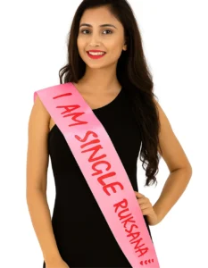 Customised Pink Celebration Sash – Personalised Party Accessory for Birthdays, Bachelorette & Special Events