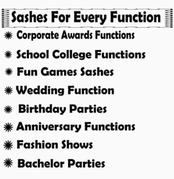 Glow Mall Custom Sublimation Sash Ribbon – Personalised Printed Sashes for Events & Celebrations - Image 4