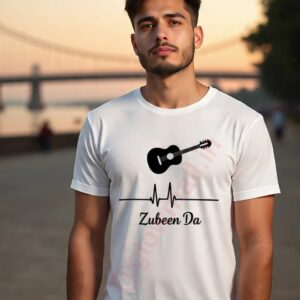 Zubeen Da Tribute T-Shirt | Guitar & Heartbeat Print | Memorial Tee
