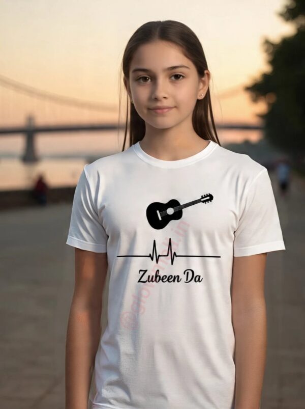 Zubeen Da Tribute T-Shirt | Guitar & Heartbeat Print | Memorial Tee - Image 2