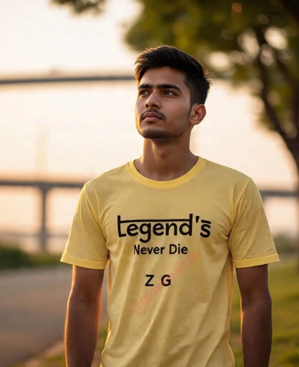 Glow Mall "Legend's Never Die" Zubin Garg Sublimation Printed Polyester T-Shirt for Men - Lifetime Washable Print | - Image 2