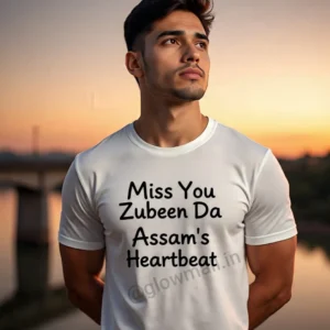 Miss You Zubeen Da Assam's Heartbeat T-Shirt Zubeen Garg Tribute Tee Sublimation Polyester Yellow White or 160 GSM Zubeen Da Legacy Apparel Fade-Resistant Washable.
