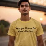 Glow Mall “Miss You Zubeen Da – Assam’s Heartbeat” Tribute T-Shirt | Sublimation Print Polyester Tee