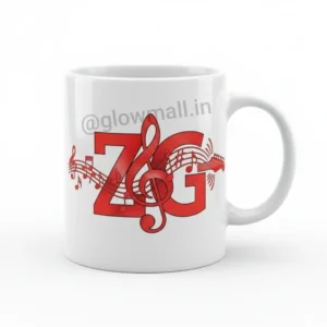 ZG Zubeen Garg Tribute Mug, red music design, Glow Mall, sublimation printed, white ceramic, 11Oz