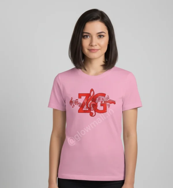 ZG Zubeen Garg Tribute Tee, premium 160 GSM pink polyester, unisex, Glow Mall.